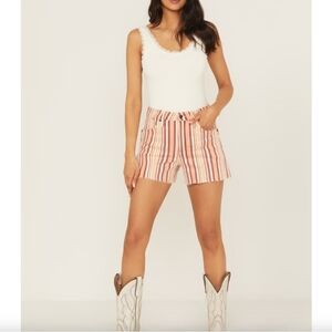 Wrangler High Rise Cowboy Shorts Natalie Striped NEW WITH TAGS Women's Size 28/5